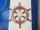 Deluxe Class Wood and Brass Decorative Ship Wheel 15""