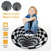 Area Mat Anti-slip Illusion Rug Doormat Round Living Room Carpet Mat