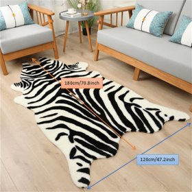 Faux Cowhide Rug (Color: Black And White Zebra, size: 47.24*70.87inch)