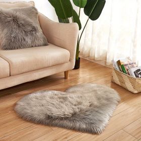 Heart Shape Plush Rug (Color: Grey, size: 19.69*23.62inch)