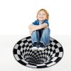 Area Mat Anti-slip Illusion Rug Doormat Round Living Room Carpet Mat