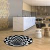 Area Mat Anti-slip Illusion Rug Doormat Round Living Room Carpet Mat