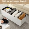 Ottoman Bench Memory Foam Large Folding Storage