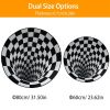 Area Mat Anti-slip Illusion Rug Doormat Round Living Room Carpet Mat