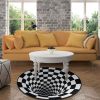 Area Mat Anti-slip Illusion Rug Doormat Round Living Room Carpet Mat